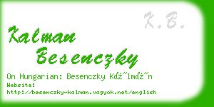 kalman besenczky business card